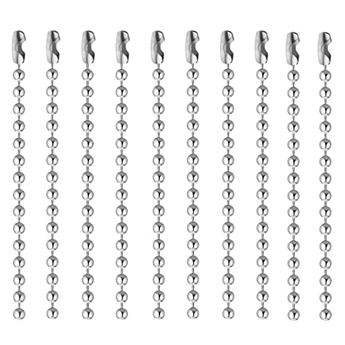 Jieddey Kugelkette,100 PCS Kugel Perlenkette Metall Kugel-Perlenketten Eisen Perlen Zugkette Verlängerung Eisenkugel Ketten für Halskette Tags Schlüsselkette Schmuck Handwerk Silber 4 Zoll Jieddey Kugelkette,100 PCS Kugel Perlenkette Metall Kugel-Perlenketten Eisen Perlen Zugkette Verlängerung Eisenkugel Ketten für Halskette Tags Schlüsselkette Schmuck Handwerk Silber 4 Zoll von Jieddey