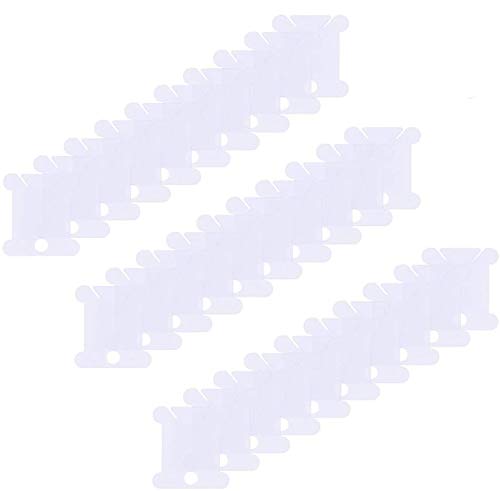 Jieddey Spulen Stickgarn,100 PCS Kunststoff Kreuzstich Stickerei Zahnseide Spulen Karte Plastikseide Kartenhalter Thread Karten Floss Bobbins für Handwerk DIY Stickerei Nähen Weiß von Jieddey