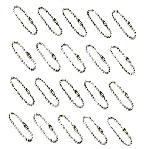 Kugelkette,100 PCS Kugel Perlenkette Metall Kugel-Perlenketten Eisen Perlen Zugkette Verlängerung Eisenkugel Ketten für Halskette Tags Schlüsselkette Schmuck Handwerk Silber 6 Zoll von Jieddey