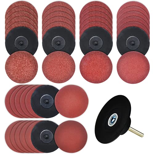 36 Stück Schleifpapier 75mm/3 Zoll Klett Schleifscheiben 36/60/80/120/240/320 Körnung, Schleifpapier Klett Set mit 1 Stück 3-Zoll-Drehtisch für Poliert Auto Metall Holz von Jiehaojia