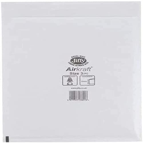 Jiffy Airkraft Versandtaschen für Karteien (Größe 3, 220 x 320 mm), 50 Stück weiß von Jiffy