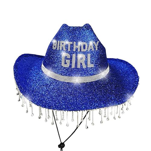 Jiimhte Cowboyhüte für Damen, Geburtstagsmädchen-Hut, Strass-Dekorationen, atmungsaktive Kappen für Reisen, Urlaub, Festival, Kinder, Erwachsene, Geburtstag Jiimhte Cowboyhüte für Damen, Geburtstagsmädchen-Hut, Strass-Dekorationen, atmungsaktive Kappen für Reisen, Urlaub, Festival, Kinder, Erwachsene, Geburtstag von Jiimhte