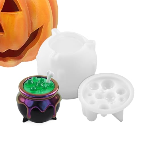 Jiimhte Epoxidharz-Form für Halloween, Aufbewahrungskessel, Halloween-Silikonform, multifunktionales Bastelprojekt, wiederverwendbare Form für Anfänger, Kinder, Profis, Erwachsene Jiimhte Epoxidharz-Form für Halloween, Aufbewahrungskessel, Halloween-Silikonform, multifunktionales Bastelprojekt, wiederverwendbare Form für Anfänger, Kinder, Profis, Erwachsene von Jiimhte