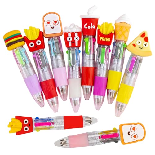 Jiimhte Schüler Gel Tinten Kugelschreiber - 4-Farbiger Satz für flüssiges Schreiben,10 Stück Flüssiges Schreiben Schmierfest Für Kinder 5 Bis 10 Jahre Schüler Zeichnen Basteln von Jiimhte