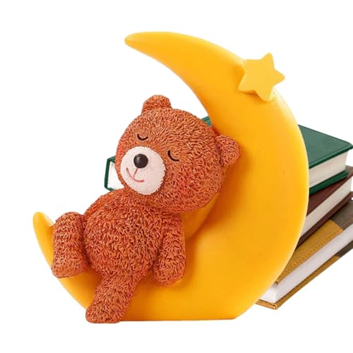 Jiimhte Süße Kuchen -Topper, Mondbärenkuchen -Topper,Dekorative Skulptur für Schreibtisch | Harz Tabletop Statue Ornament, Home Dekoration Mondbärskulptur für Kuchen -Schreibtisch -Bücherregal von Jiimhte