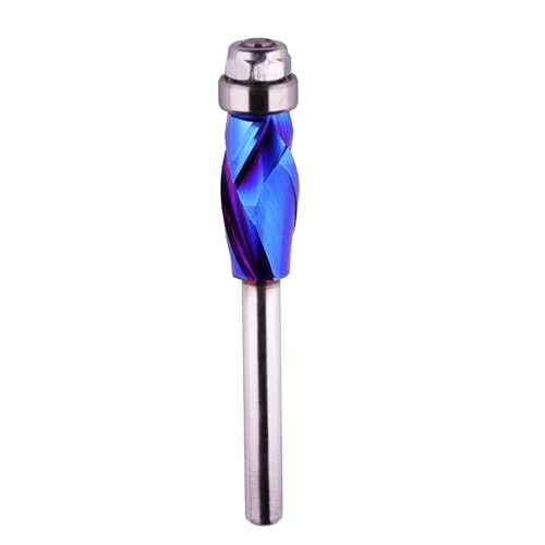 Jiiolioa Unteres Kugellager-Fräser-Bit, 1/4-Zoll-Schaft, 1,27 cm Schnittdurchmesser, 2,5 cm Schnitthöhe, Spiralauf-Down-Schablone, Muster, bündiger Schnitt, Fräser für Holzbearbeitung, Trimmen von Jiiolioa