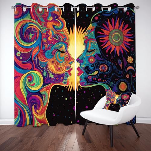Jijliczc Vorhang Schönheit Mädchen mit Ösen Gardinen 2er Set, Vorhänge Abstrakt Farbe Kunst, Thermovorhang Hitzeschutz, Ösenvorhang H137 x B117cm Geeignet für Jungen und Mädchenzimmer Jijliczc Vorhang Schönheit Mädchen mit Ösen Gardinen 2er Set, Vorhänge Abstrakt Farbe Kunst, Thermovorhang Hitzeschutz, Ösenvorhang H137 x B117cm Geeignet für Jungen und Mädchenzimmer von Jijliczc