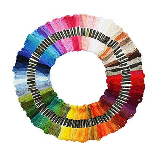 Jiklophg ZufäLlige Farbe Floss 100 Pro Packung mit Baumwolle für Kreuz Stich FäDen Armband Garn Craft Floss Stickerei Floss Set von Jiklophg