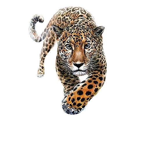 Jilibaba Bügelbilder zum Aufbügeln, 3D-Leoparden-Wärmeübertragungsflicken, Applikationen, Aufkleber für T-Shirts, Jeans, Rucksäcke, DIY, Hutzubehör, L von Jilibaba