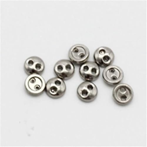 Jilibaba Kleine Metallknöpfe für Puppen, Kleidung, Nähen, Patchwork-Zubehör, 4 mm, 100 Stück von Jilibaba