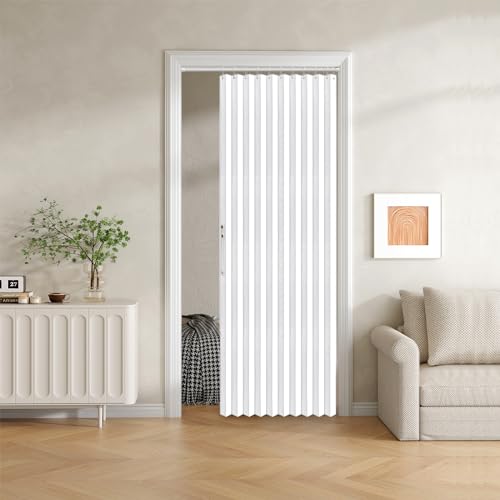 JILRON Faltvorhang aus 100 % blickdichtem Stoff mit Magnetverschluss für Schiebetüren, Schränke, Kleiderschränke, temporäre Türlösungen, 1 Paneel, 107 x 198 cm, Weiß JILRON Faltvorhang aus 100 % blickdichtem Stoff mit Magnetverschluss für Schiebetüren, Schränke, Kleiderschränke, temporäre Türlösungen, 1 Paneel, 107 x 198 cm, Weiß von Jilron