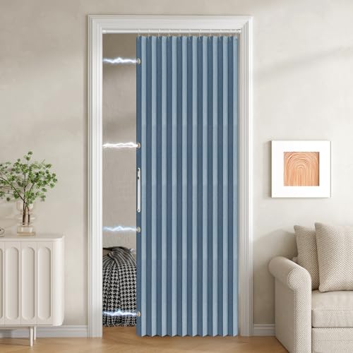 Jilron Falttürvorhang mit Magnetverschluss, 100 % Verdunkelungsstoff, Akkordeon-Stil für Schiebetüren, Schränke, Kleiderschrank und temporäre Türlösungen, Türvorhänge (B 42 x L 78, Blau 1 Panel) Jilron Falttürvorhang mit Magnetverschluss, 100 % Verdunkelungsstoff, Akkordeon-Stil für Schiebetüren, Schränke, Kleiderschrank und temporäre Türlösungen, Türvorhänge (B 42 x L 78, Blau 1 Panel) von Jilron