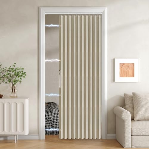 Jilron Türvorhang, 100 % Verdunkelungsstoff, Akkordeon-Stil, Magnetverschluss, Beige, B 42 x L 78, 1 Paneel Jilron Türvorhang, 100 % Verdunkelungsstoff, Akkordeon-Stil, Magnetverschluss, Beige, B 42 x L 78, 1 Paneel von Jilron