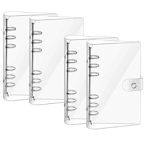 Jimkply 2 Stück Ringbuch A6 A5, Transparente Ringbuchhülle, Ringbuch a6 Nachfüllbar, Ring Binder A6 A5, Dokumentenschutz Ringbuch, Wasserdicht Ringbuch Ordner für Büro, Schule, Zuhause (A6) von Jimklpy