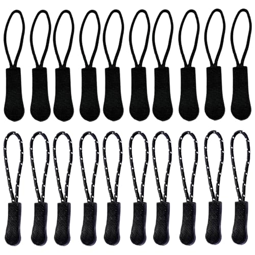 Jimkply 20 Stück Zipper für Reißverschluss, Schwarze Reißverschlussanhänger, Reissverschluss Zipper, Reißverschluss Anhänger für Kleidung, Rucksäcke, Gepäck Jimkply 20 Stück Zipper für Reißverschluss, Schwarze Reißverschlussanhänger, Reissverschluss Zipper, Reißverschluss Anhänger für Kleidung, Rucksäcke, Gepäck von Jimklpy