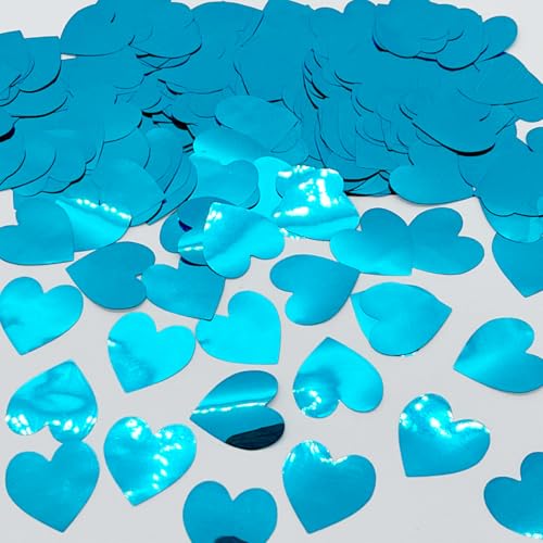 Confetti BalloonTHINS Metallic Hearts 2,5 cm Blue Sky – 57 g Beutel (57 g) von Jimmy Jem's