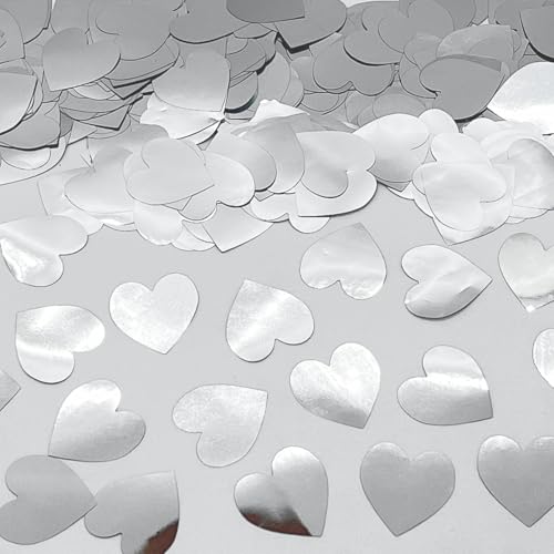 Confetti BalloonTHINS Metallic Hearts 2,5 cm Silber – 57 g Beutel (57 g) von Jimmy Jem's