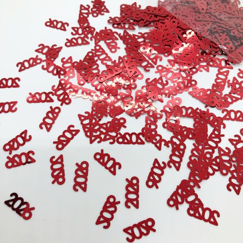 Konfetti Jahr 2026 Rot – 3 halbe Unzen Beutel (42,5 g) #7345 Q03 von Jimmy Jem's