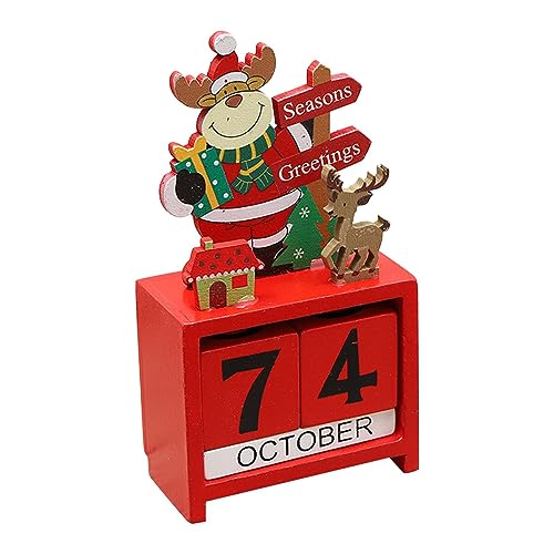 Weihnachten Advent Countdown Kalender | Holz Weihnachten Adventskalender Block | Tragbarer Weihnachten Holzblock Kalender für Zuhause, Urlaub Jimtuze von Jimtuze
