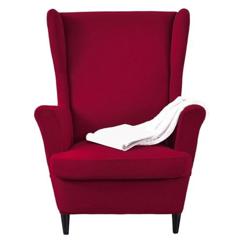 JinZao Moderner 2-Teilig Ohrensessel Überzug, Sesselbezug Stretch Verstellbarer, Universell Sesselhussen, Weicher rutschfest Polyester-Jacquardstoff(A) von JinZao