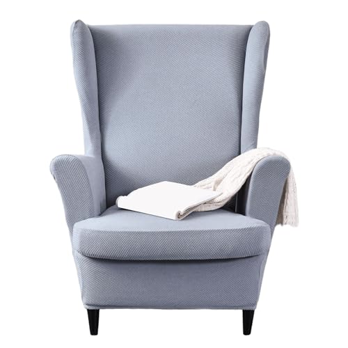 JinZao Moderner 2-Teilig Ohrensessel Überzug, Sesselbezug Stretch Verstellbarer, Universell Sesselhussen, Weicher rutschfest Polyester-Jacquardstoff(B) von JinZao