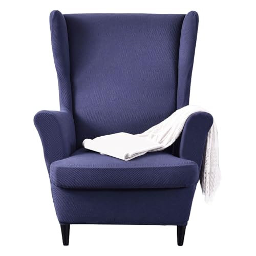 JinZao Moderner 2-Teilig Ohrensessel Überzug, Sesselbezug Stretch Verstellbarer, Universell Sesselhussen, Weicher rutschfest Polyester-Jacquardstoff(E) von JinZao