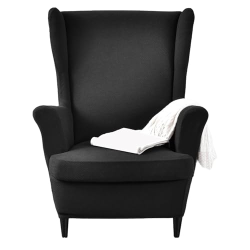 JinZao Moderner 2-Teilig Ohrensessel Überzug, Sesselbezug Stretch Verstellbarer, Universell Sesselhussen, Weicher rutschfest Polyester-Jacquardstoff(I) von JinZao