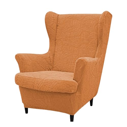 JinZao Moderner Ohrensessel Überzug 2-Teilig, Universell Sesselbezug Stretch, Sesselhussen Elastizität, Weicher Polyester-Jacquardstoff, rutschfest und verschleißfest(E) von JinZao