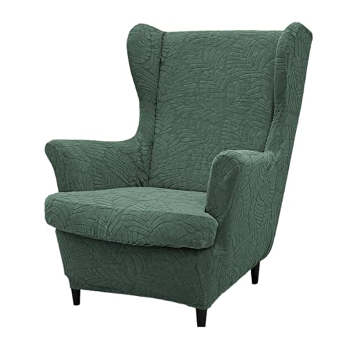 JinZao Moderner Ohrensessel Überzug 2-Teilig, Universell Sesselbezug Stretch, Sesselhussen Elastizität, Weicher Polyester-Jacquardstoff, rutschfest und verschleißfest(F) von JinZao