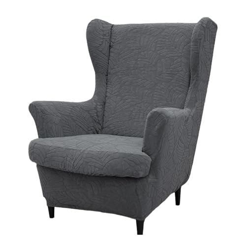 JinZao Moderner Ohrensessel Überzug 2-Teilig, Universell Sesselbezug Stretch, Sesselhussen Elastizität, Weicher Polyester-Jacquardstoff, rutschfest und verschleißfest(G) von JinZao