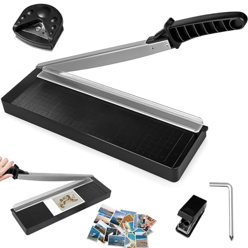 Papierschneider A4, Papierschneidemaschine Kompakt mit Eckenrunder und Locher, Manuell Schneidemaschine Papier, Hebelschneider, Paper Cutter für Schneiden Kunststofffolie Kraftpapier Karton Fotos von Jinfanshurich