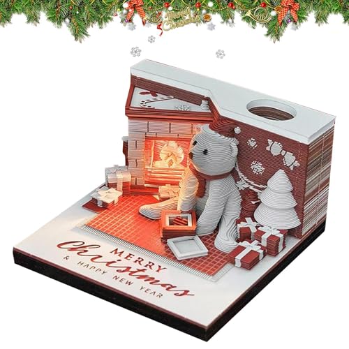 3D-Abreißkalender 2025,3D-Notizblock-Kalender 2025,Schreibtischkalender Abreißkalender - Schreibtischdekoration, Papierschnitzkunst mit LED-Lichtern, Weihnachtsbären-Zeitstückkalender, Weihnachtsdekor 3D-Abreißkalender 2025,3D-Notizblock-Kalender 2025,Schreibtischkalender Abreißkalender - Schreibtischdekoration, Papierschnitzkunst mit LED-Lichtern, Weihnachtsbären-Zeitstückkalender, Weihnachtsdekor von Jingmiger