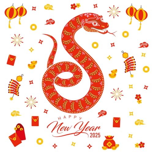 Aufkleber Schlange Chinesisches Neujahr 2025, Aufkleber Jahr der Schlange 2025, zum Aufhängen mit Schlangenmotiv – Wandaufkleber für Fenster, Schlangenfenster, Jahr 2025, Dekoration des Prin Festivals Aufkleber Schlange Chinesisches Neujahr 2025, Aufkleber Jahr der Schlange 2025, zum Aufhängen mit Schlangenmotiv – Wandaufkleber für Fenster, Schlangenfenster, Jahr 2025, Dekoration des Prin Festivals von Jingmiger