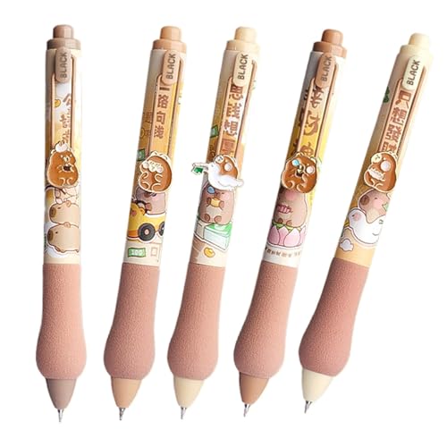 Cartoon Capybara Kugelschreiber, Capybara Tintenroller | Capybara-Kugelschreiber für sanftes Schreiben, 5 x Schulbedarf, tragbar, Rollerball für Frauen, Jungen, Schüler Cartoon Capybara Kugelschreiber, Capybara Tintenroller | Capybara-Kugelschreiber für sanftes Schreiben, 5 x Schulbedarf, tragbar, Rollerball für Frauen, Jungen, Schüler von Jingmiger