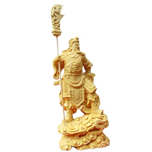 Chi?Statue Guan Yu, Statue Guan Gong - Holzfigur Guan Yu für Schreibtisch,Gottstatue des Reichtums Deko hundert?, Dekoration hundert?, , , sa?Viel Glück auf den Schreibtisch von Jingmiger