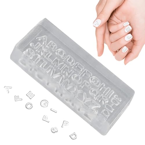 DIY-Werkzeuge für Nägel, Schnitzformen, Alphabet-Form, aus Silikon, Nagelkunst-Dekor | Alphabet-Harzform, Anhängerform für Nägel mit 26 Buchstaben, Alphabet-Design von Jingmiger