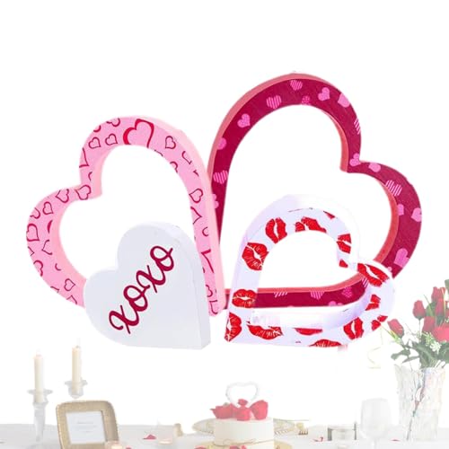 Holzschilder Herz Valentinstag Holzschilder Valentinstag | Herzschilder aus Holz, 4-teilig, Tischdekoration für Valentinstag – Bauernhof in Form von Holzschilder Herz Valentinstag Holzschilder Valentinstag | Herzschilder aus Holz, 4-teilig, Tischdekoration für Valentinstag – Bauernhof in Form von von Jingmiger