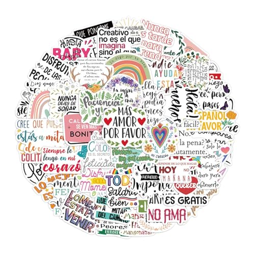 Inspirierende spanische Aufkleber, inspirierende spanische Aufkleber, motivierende Aufkleber – Aufkleber für Laptop, für Journaling, Scrapbooking, Flaschen Inspirierende spanische Aufkleber, inspirierende spanische Aufkleber, motivierende Aufkleber – Aufkleber für Laptop, für Journaling, Scrapbooking, Flaschen von Jingmiger