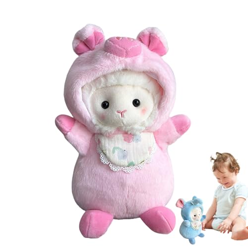 Jingmiger Lamb Plux, Schaf aus Plüsch – Lamm aus Plüsch, niedlich, mit tragbarer Kleidung | 25 cm Kuscheltierspielzeug, Puppe zum Sammeln für Jungen und Mädchen von Jingmiger