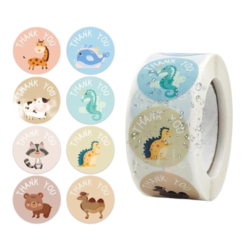 Jingmiger Runde Tieraufkleber,500 Entzückende Farm Animal Sticker Sheets | 1 Zoll Farm Animal Cartoon Lehrer Belohnungsaufkleber Party Dekoration Aufkleber für Schule Klassenzimmer Zuhause von Jingmiger
