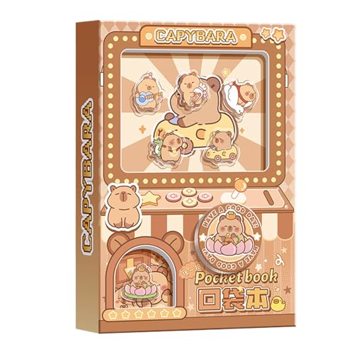 Kleines Taschennotizbuch | Niedlicher Capybara Anti-Stress Notizblock Mit Memo Funktion - Tierische Anti-Stress-Spielzeuge Schreibwaren Schulbedarf für Schreiben Belohnungen Schüler Kinder Mädchen Ges Kleines Taschennotizbuch | Niedlicher Capybara Anti-Stress Notizblock Mit Memo Funktion - Tierische Anti-Stress-Spielzeuge Schreibwaren Schulbedarf für Schreiben Belohnungen Schüler Kinder Mädchen Ges von Jingmiger
