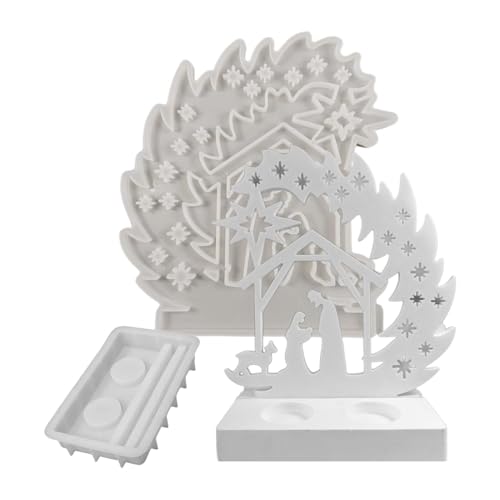 Krippenform aus Kunstharz, Krippenform, Krippenszene Silikonformen für Epoxidharz | Krippenszene Dekorform aus Silikon, Krippenform für Krippe, Ornament in D-Form von Jingmiger