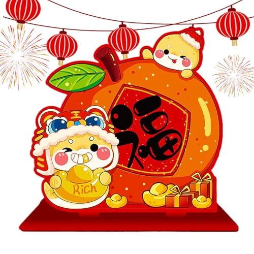 Rote Silvester-Tischdekorationen, chinesische Neujahrs-Tischornamente, Neujahrstisch aus Holz, Topper 2025, Schreibtisch-Ornamente, niedliche Schlangenform, Dekoration Rote Silvester-Tischdekorationen, chinesische Neujahrs-Tischornamente, Neujahrstisch aus Holz, Topper 2025, Schreibtisch-Ornamente, niedliche Schlangenform, Dekoration von Jingmiger