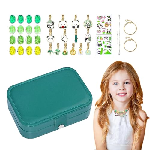 Schmuckbastelset für Mädchen, Schmuckherstellung aus Perlen, Charm-Armband mit Panda-Anhänger, kleine Perlen für die Herstellung von Halskettenarmbändern, Herstellungsset von Jingmiger
