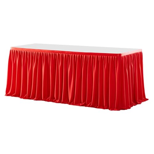 Tischdekorationsrock - 1.8/2.7M Weihnachtstischdeko Tischdecke Rock - Passgenaue Party Deko Für Weihnachten Baby Shower Hochzeit Geburtstag Halloween Feiertage | Hochzeit Holiday Outdoor Feierlichkeit von Jingmiger