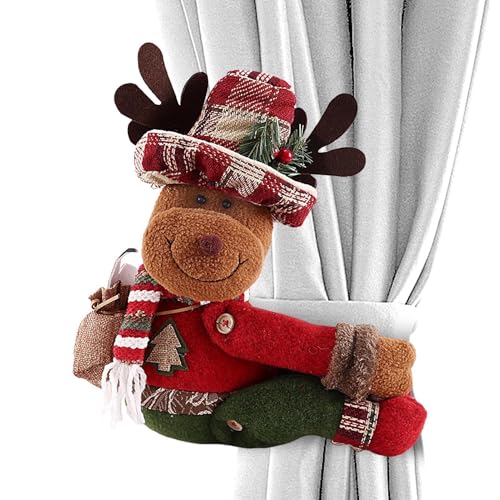 Weihnachtsvorhänge, Raffhalter, , Vorhanghalter, Weihnachtsdekoration, , Rentier, Zubehör für Schlafzimmer, Wohnzimmer von Jingmiger