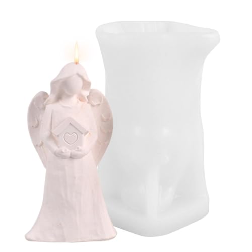 Kerzenformen Silikon Engel, 3D Engel Silikonformen Gießformen Kerzenform Kerzen Formen Silikon, Wiederverwendbare Silikonform für Seife, Duftkerze, Fondant Kuchen Deko, Schokolade, Kunsthandwerk von Jingyash