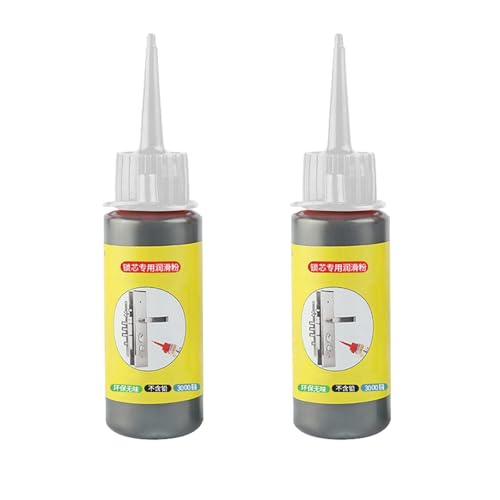 Schmierpulver für Schließzylinder, 2 Stück 60ml Schmiermittel für Türschlösser Schließzylinder, Graphitpulver für Schlösser, Graphitschmiermittel für Scharniere Türschlösser Autoschlösser von Jingyash