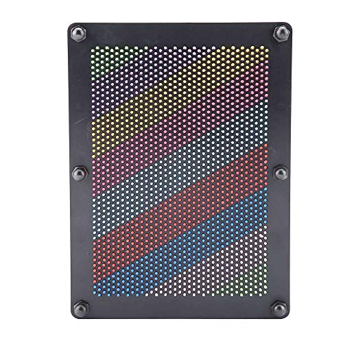 Pin Art Toy, Classic 3-Dimensional Pin Art Board Metall Silber Spielzeugschmiede Pin Art Spielzeug Home Office für Skulpturen, Kinder und Erwachsene Lerngeschenk (Schwarz Groß) von Jingyi