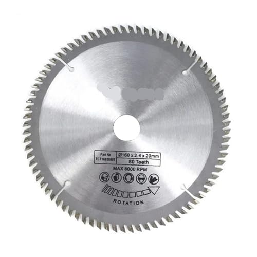 Jingyingtt 1 Stück TCT160mm Hartmetall-Sägeblatt for die Holzbearbeitung 16T/24T/30T/48/60/80T, geeignet for multifunktionale Elektrowerkzeuge, Holztrennscheiben Jingyingtt 1 Stück TCT160mm Hartmetall-Sägeblatt for die Holzbearbeitung 16T/24T/30T/48/60/80T, geeignet for multifunktionale Elektrowerkzeuge, Holztrennscheiben von Jingyingtt